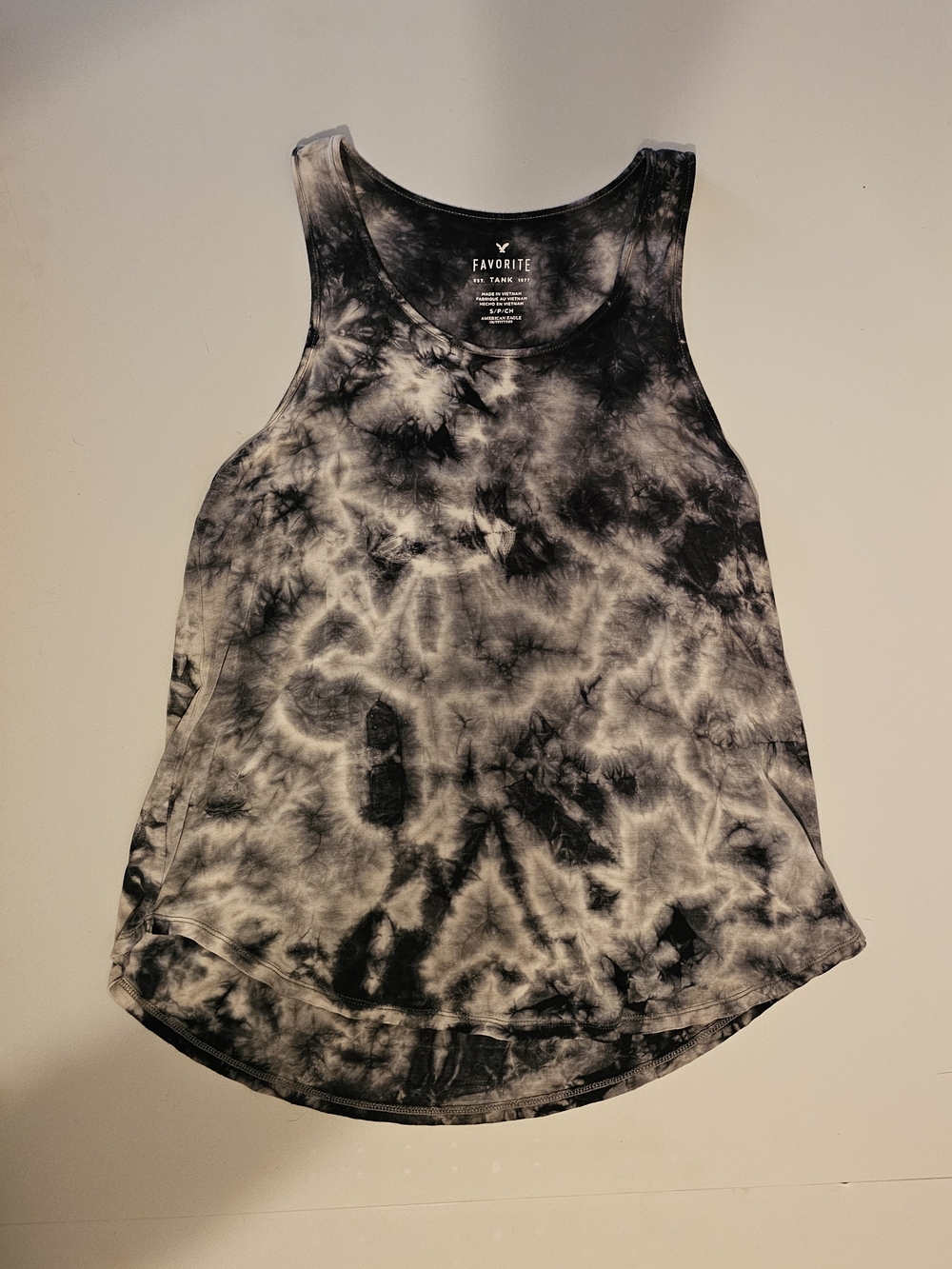 Black and White Tie-Dye Tank